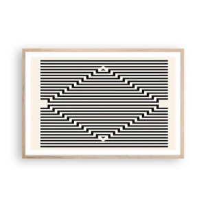 Plagát v ráme zo svetlého duba - Geometrická ilúzia - 91x61 cm