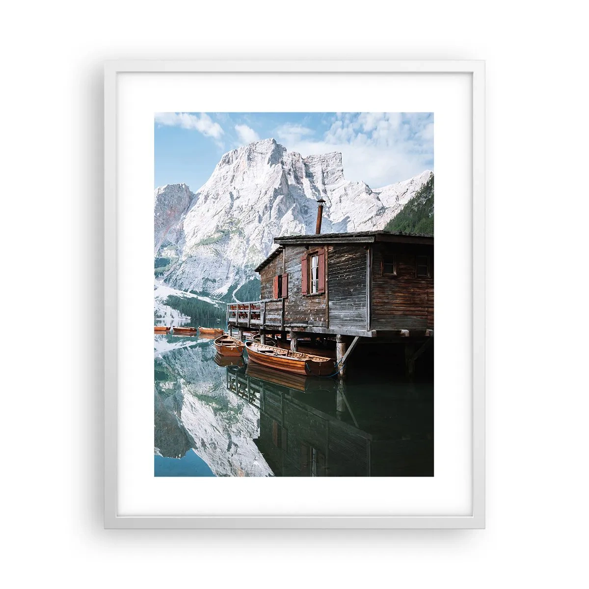 Plagát v bielom ráme - Kryštalické, horské ráno - 40x50 cm