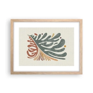 Plagát v ráme zo svetlého duba - Viacfarebný list - 40x30 cm