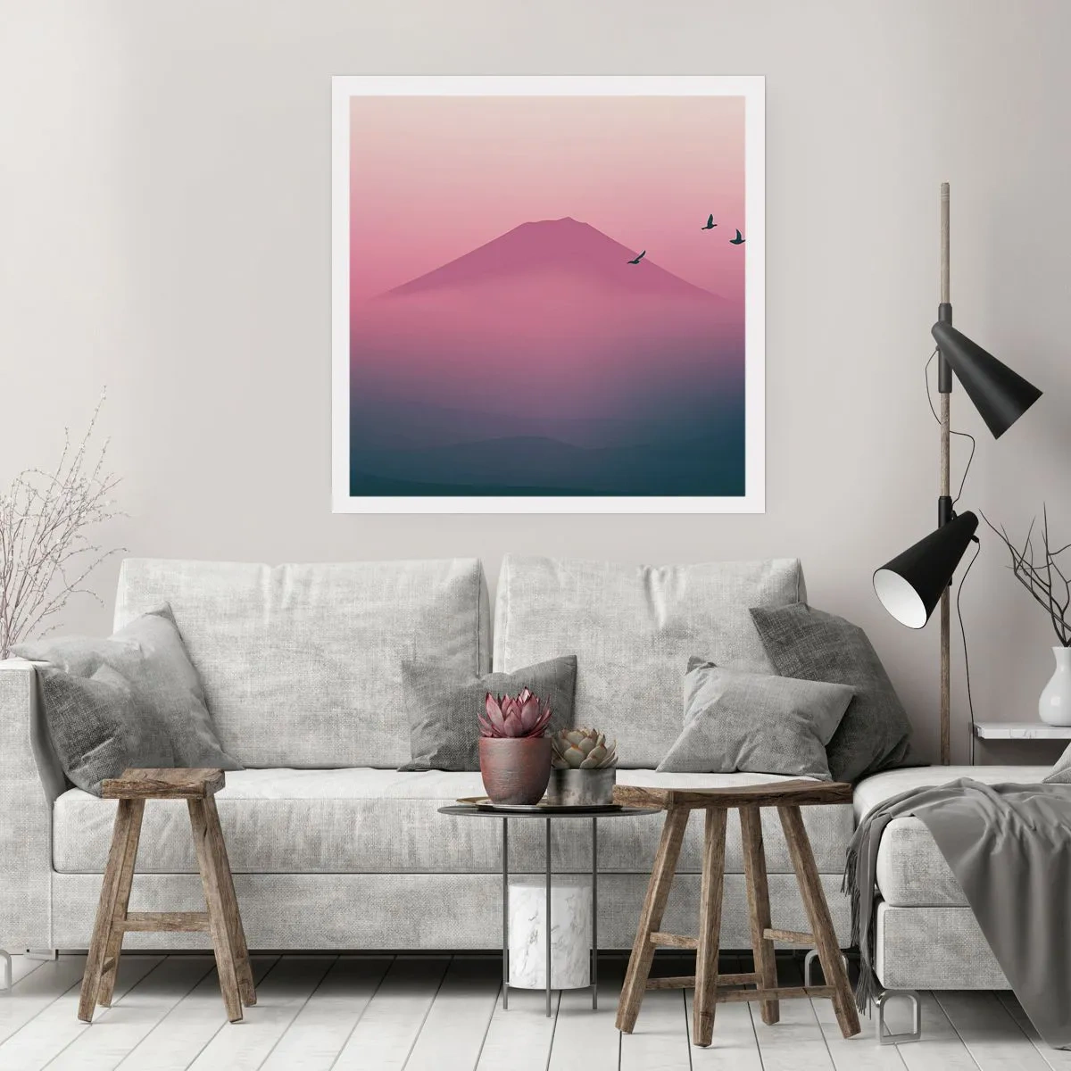 Plagát - Pútnici nad oblakmi - 50x50 cm