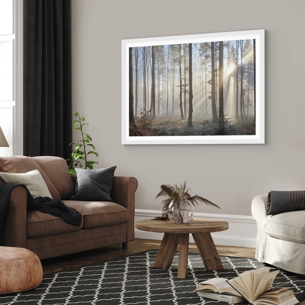 Plagát v bielom ráme - Hmla sa tiež zobudila - 100x70 cm