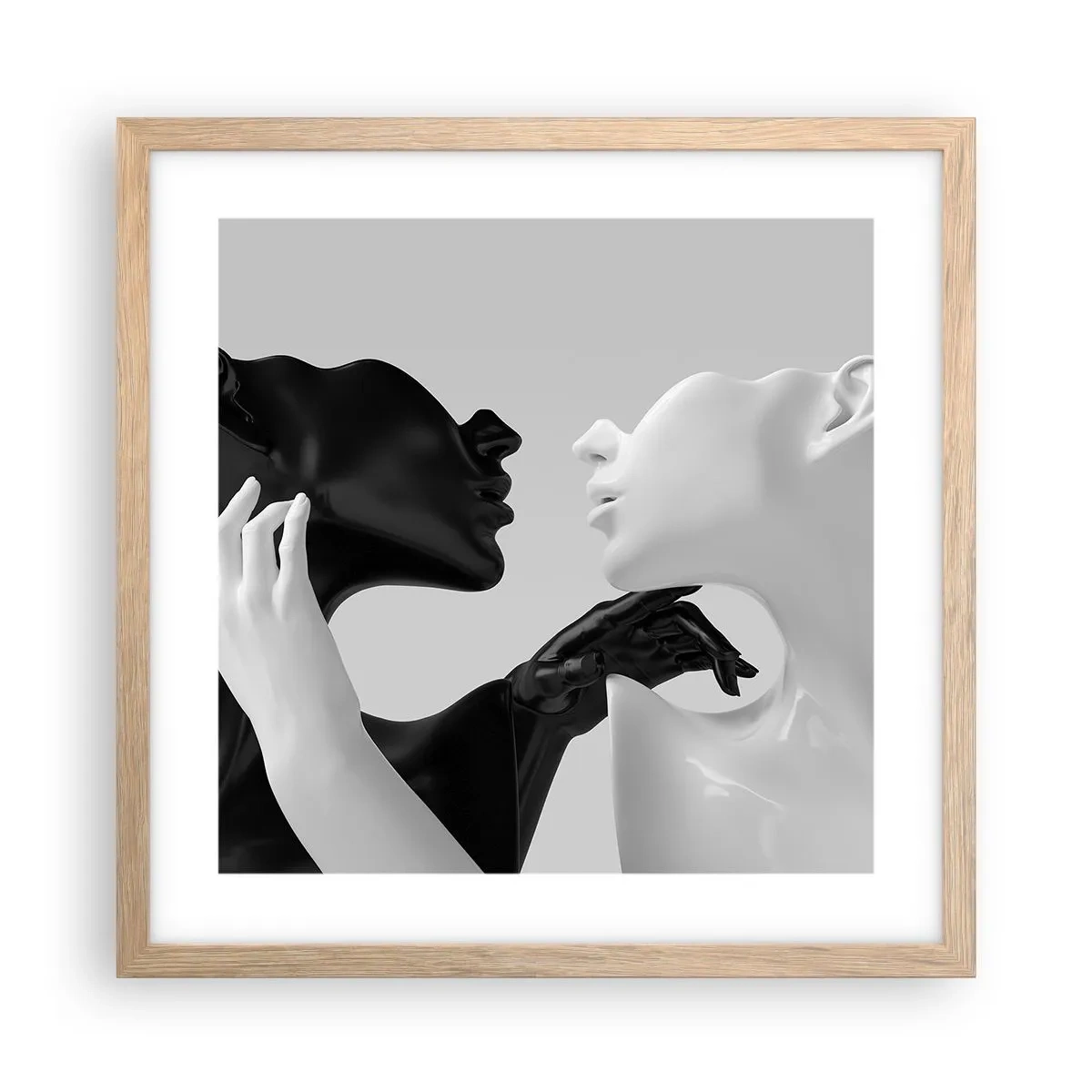 Plagát v ráme zo svetlého duba - Príťažlivosť – túžba - 40x40 cm