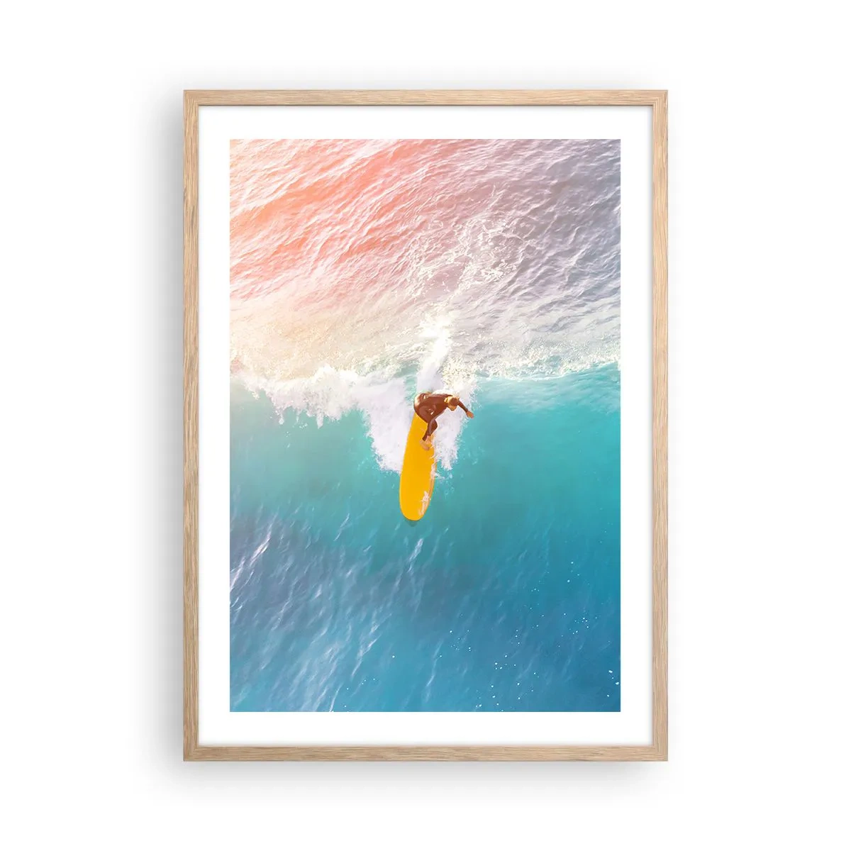 Plagát v ráme zo svetlého duba - Oceanický jazdec - 50x70 cm