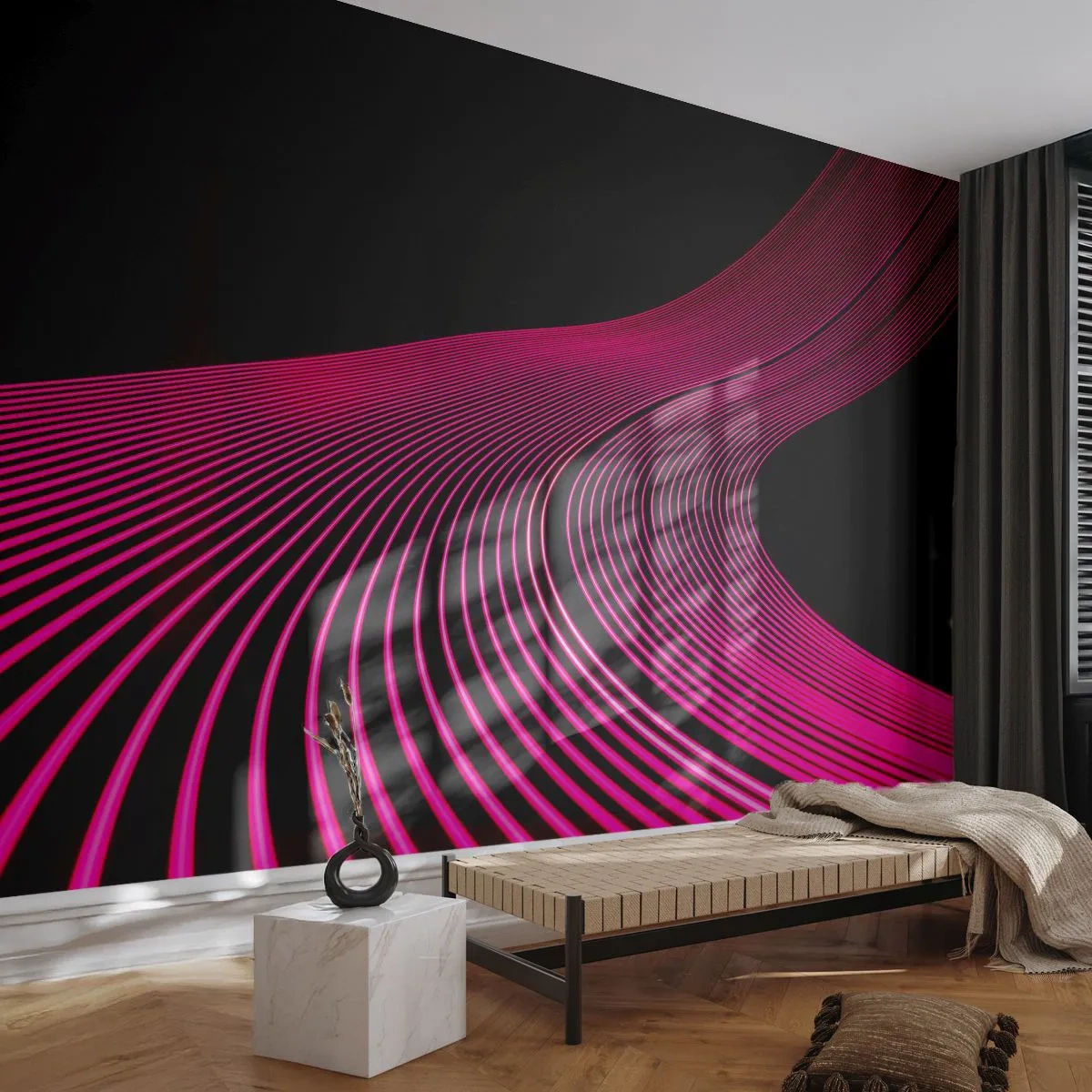 Fototapeta Premium Canvas - Bulvár svetla - Čiary, Moderné, Neon - 250x175 cm