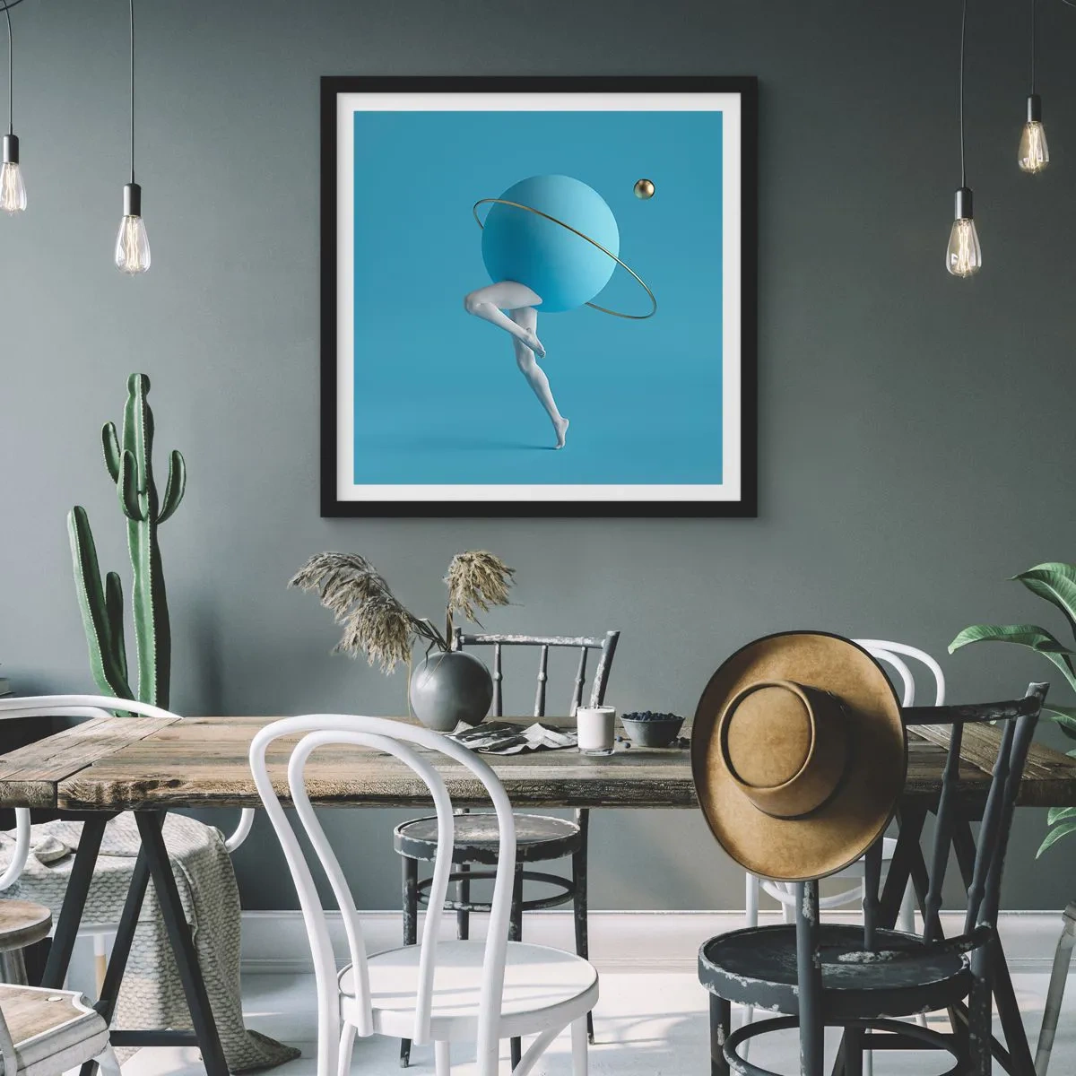 Plagát v čiernom ráme - Šialenstvo planét - 50x50 cm