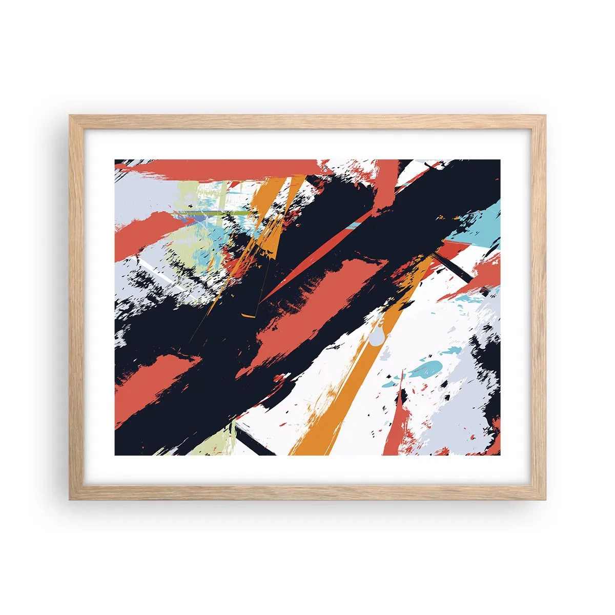 Plagát v ráme zo svetlého duba - Dynamická kompozícia - 50x40 cm