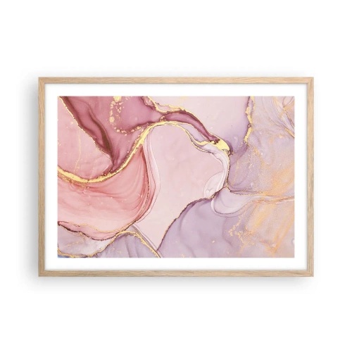 Plagát v ráme zo svetlého duba - Maznanie farieb - 70x50 cm