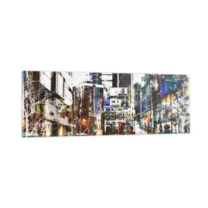 Obraz na skle - Trblietavé mesto - 90x30 cm