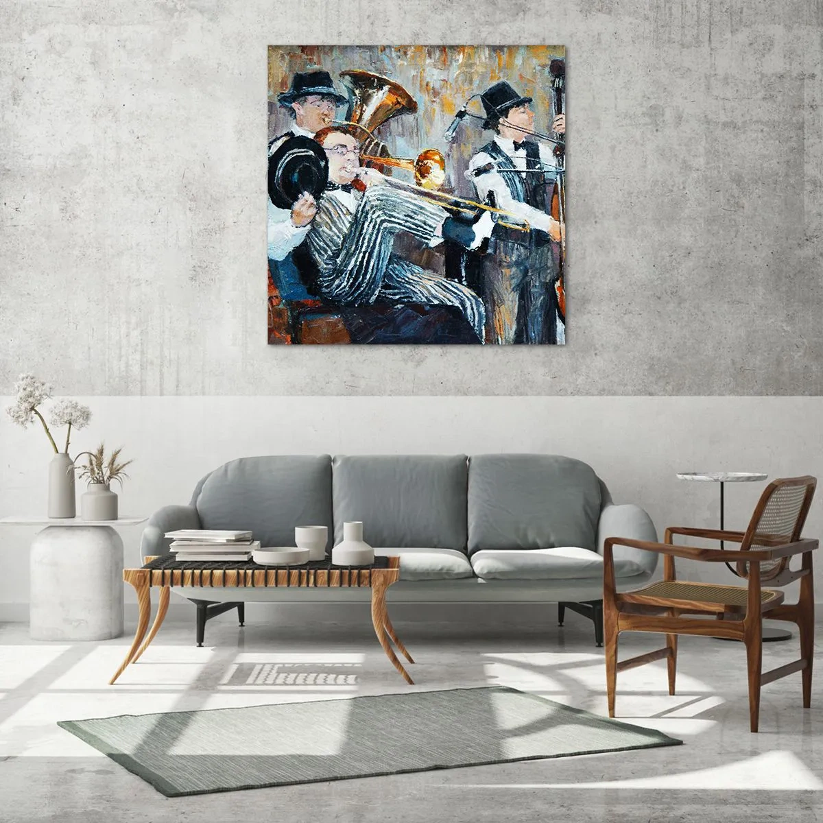 Obraz na skle - Celý tento jazz - 40x40 cm