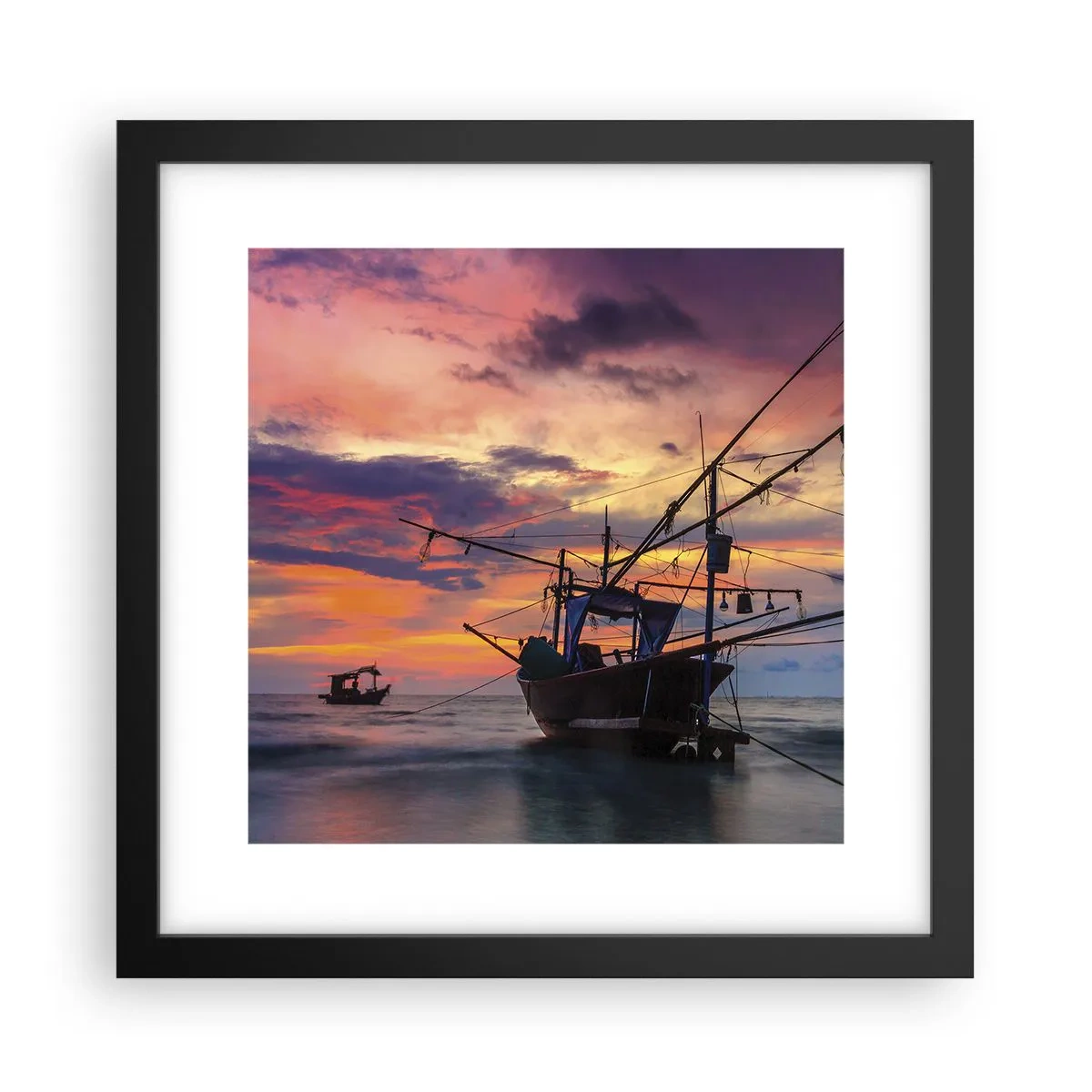 Plagát v čiernom ráme - Exotický večer - 30x30 cm