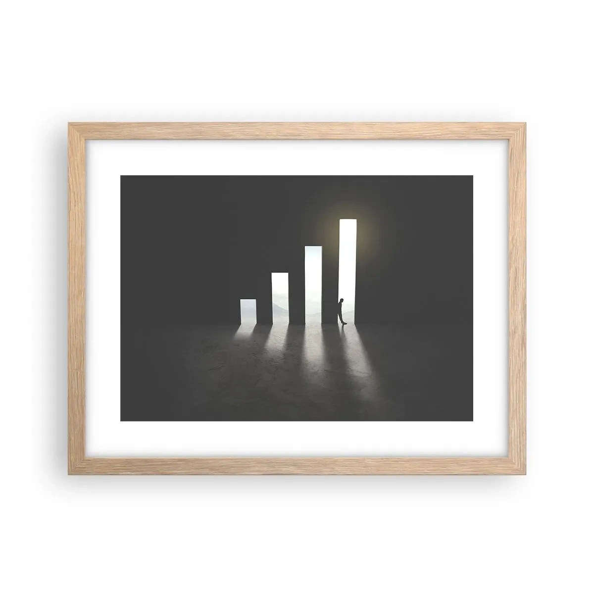 Plagát v ráme zo svetlého duba - Úspech – impresia - 40x30 cm