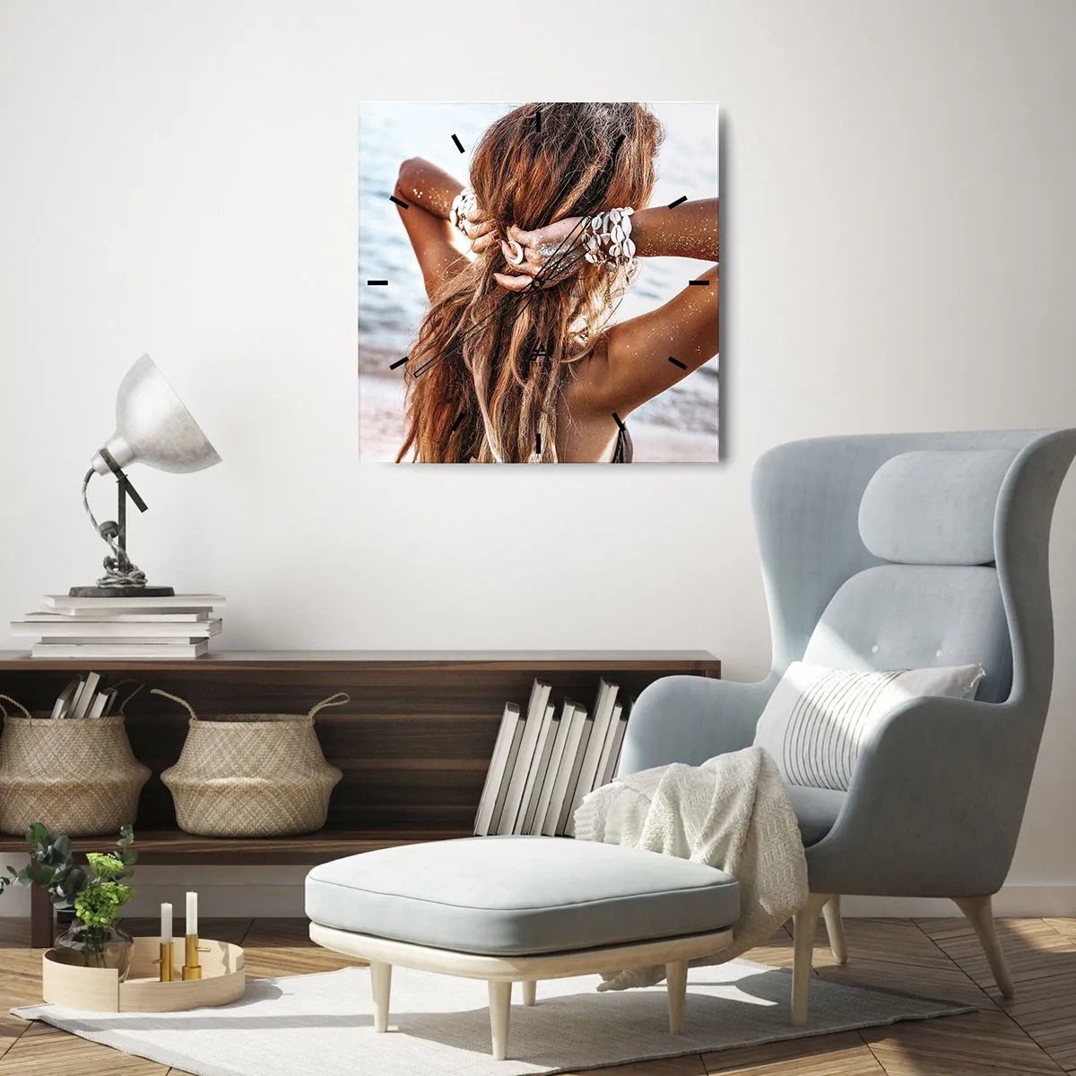 Nástenné hodiny - Sestra vody a slnka - 40x40 cm