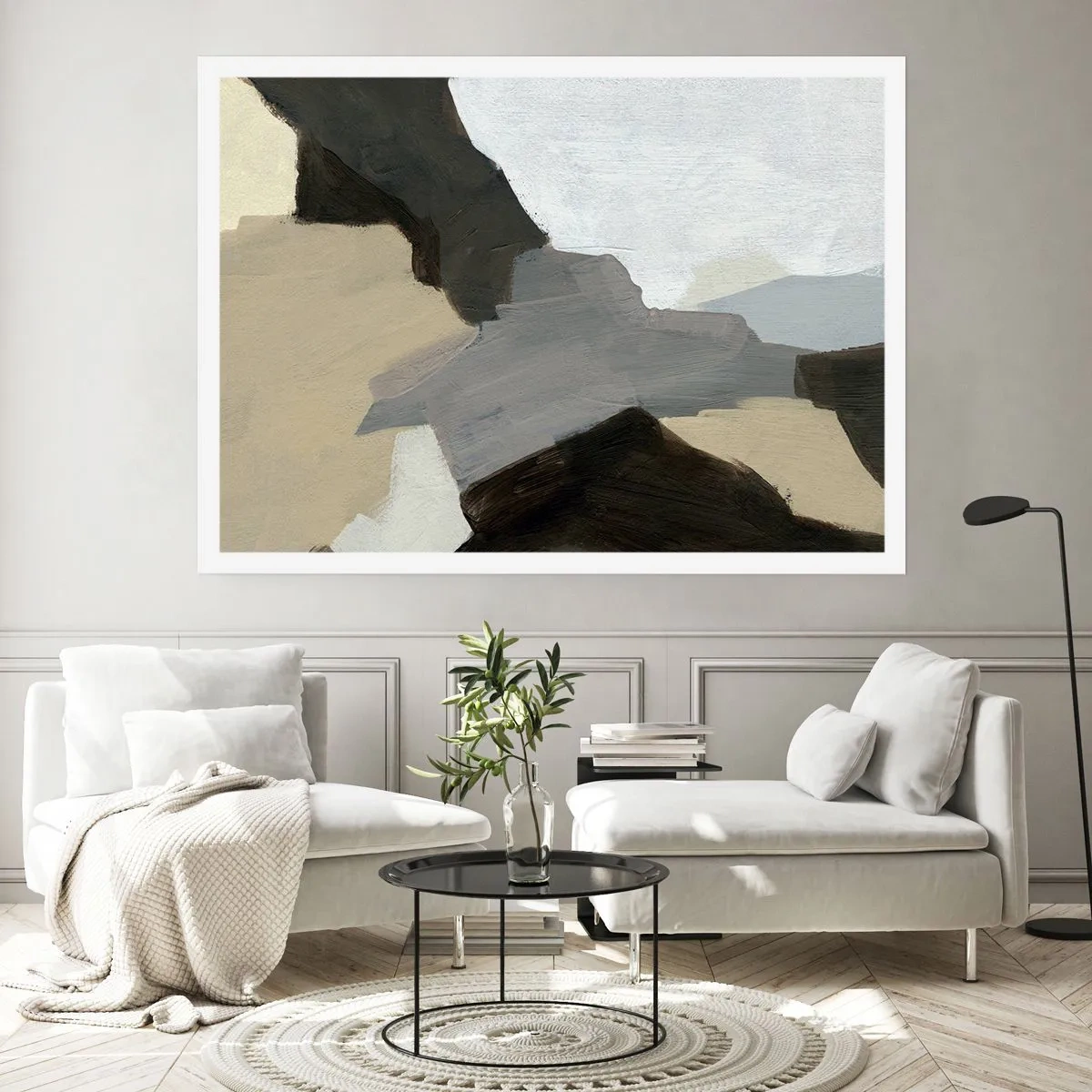 Plagát - Abstrakcia: križovatka šedej - 100x70 cm