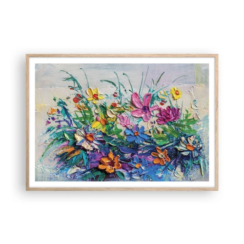 Plagát v ráme zo svetlého duba - Vôbec nie zátišie - 100x70 cm