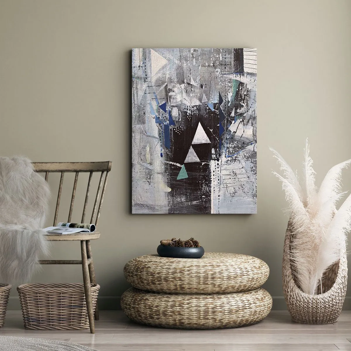 Obraz na plátne - Prednostné poradie trojuholníkov - 50x70 cm