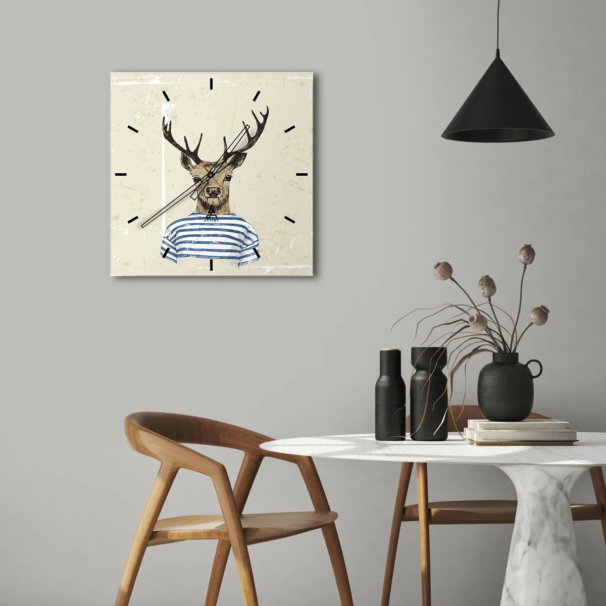 Nástenné hodiny - Pretože mám rád pruhované košele! - 40x40 cm