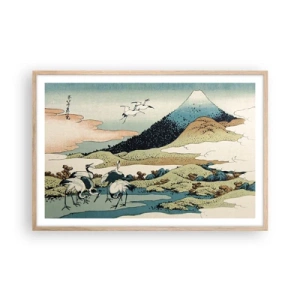 Plagát v ráme zo svetlého duba - V japonskom duchu - 91x61 cm
