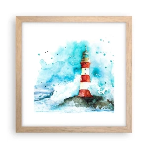 Plagát v ráme zo svetlého duba - Jednota živlov - 30x30 cm