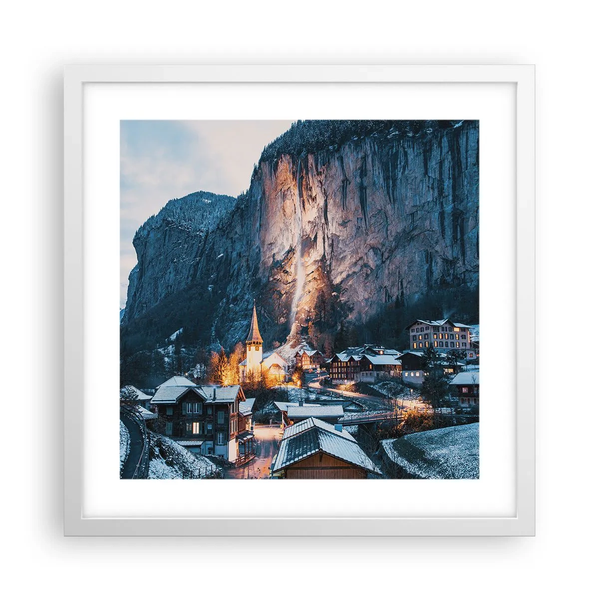 Plagát v bielom ráme - Svetlý duch zimy - 40x40 cm