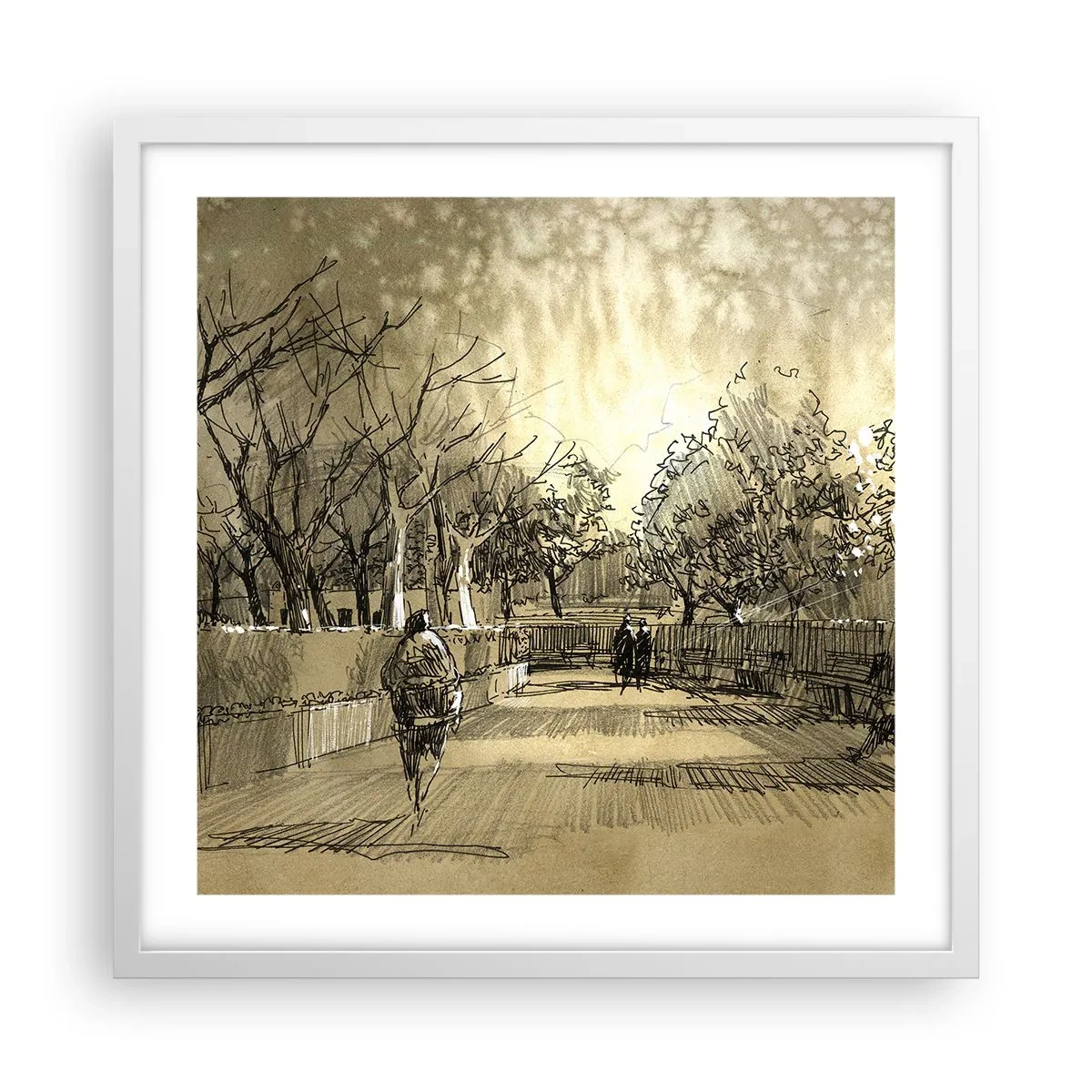 Plagát v bielom ráme - Pierkom zastavený okamih - 50x50 cm