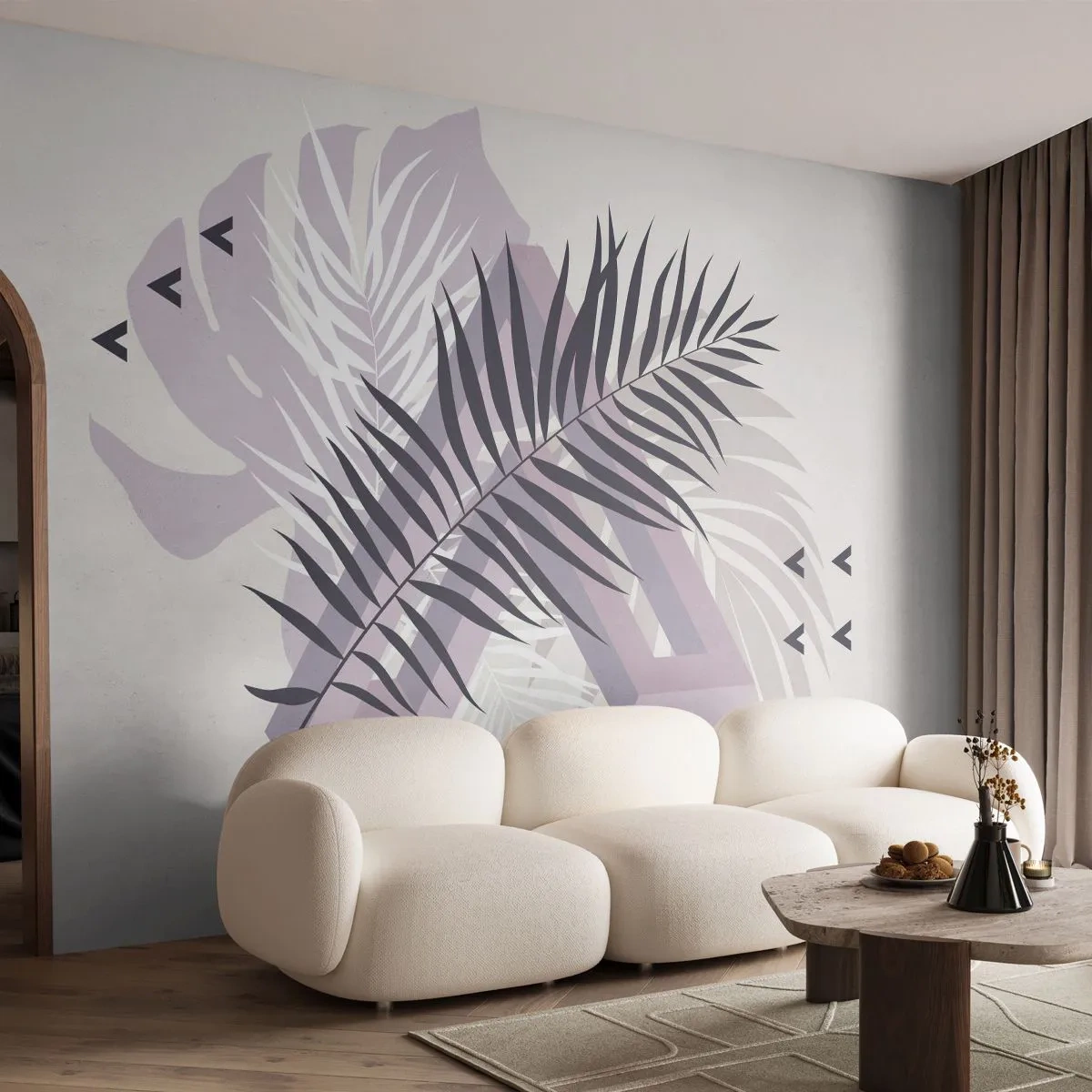 Samolepiaca Fototapeta Deluxe Sticker - Tieň tieňa - Grafika, Palmový list, Kus - 250x175 cm
