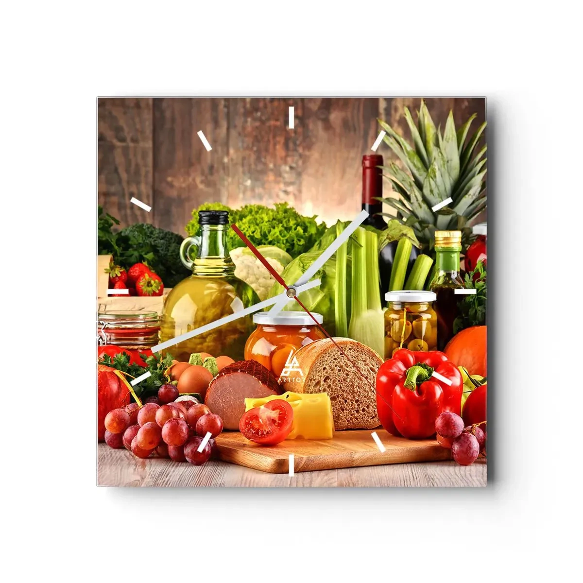 Nástenné hodiny - Údené, pečené, marinované - 40x40 cm