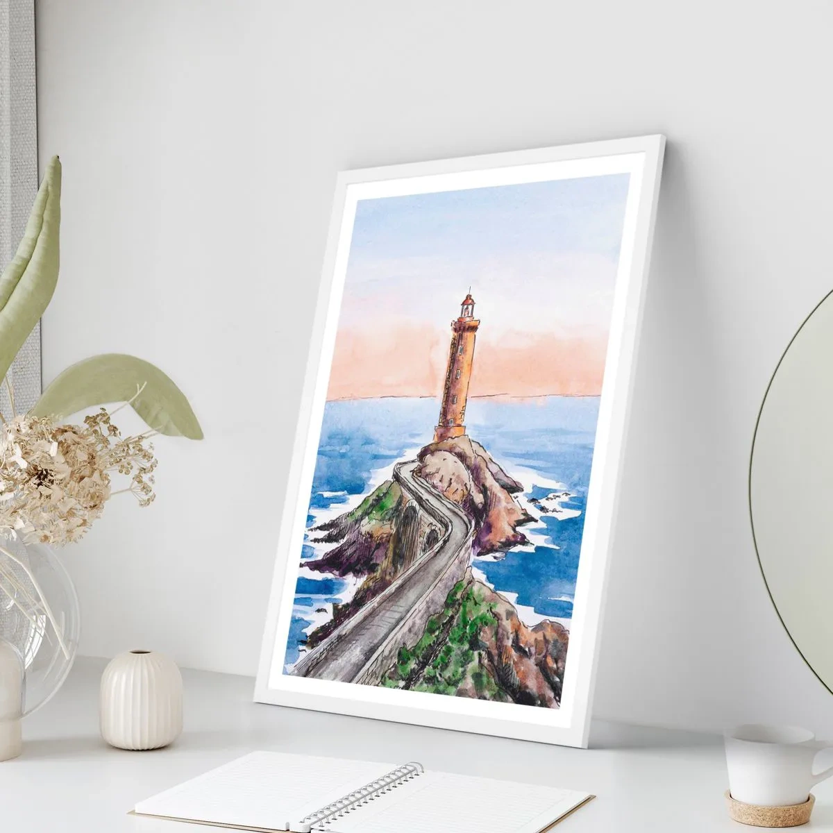 Plagát v bielom ráme - Tvárou v tvár moru - 70x100 cm