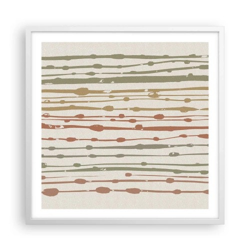 Plagát v bielom ráme - Hudobný záznam farieb - 60x60 cm