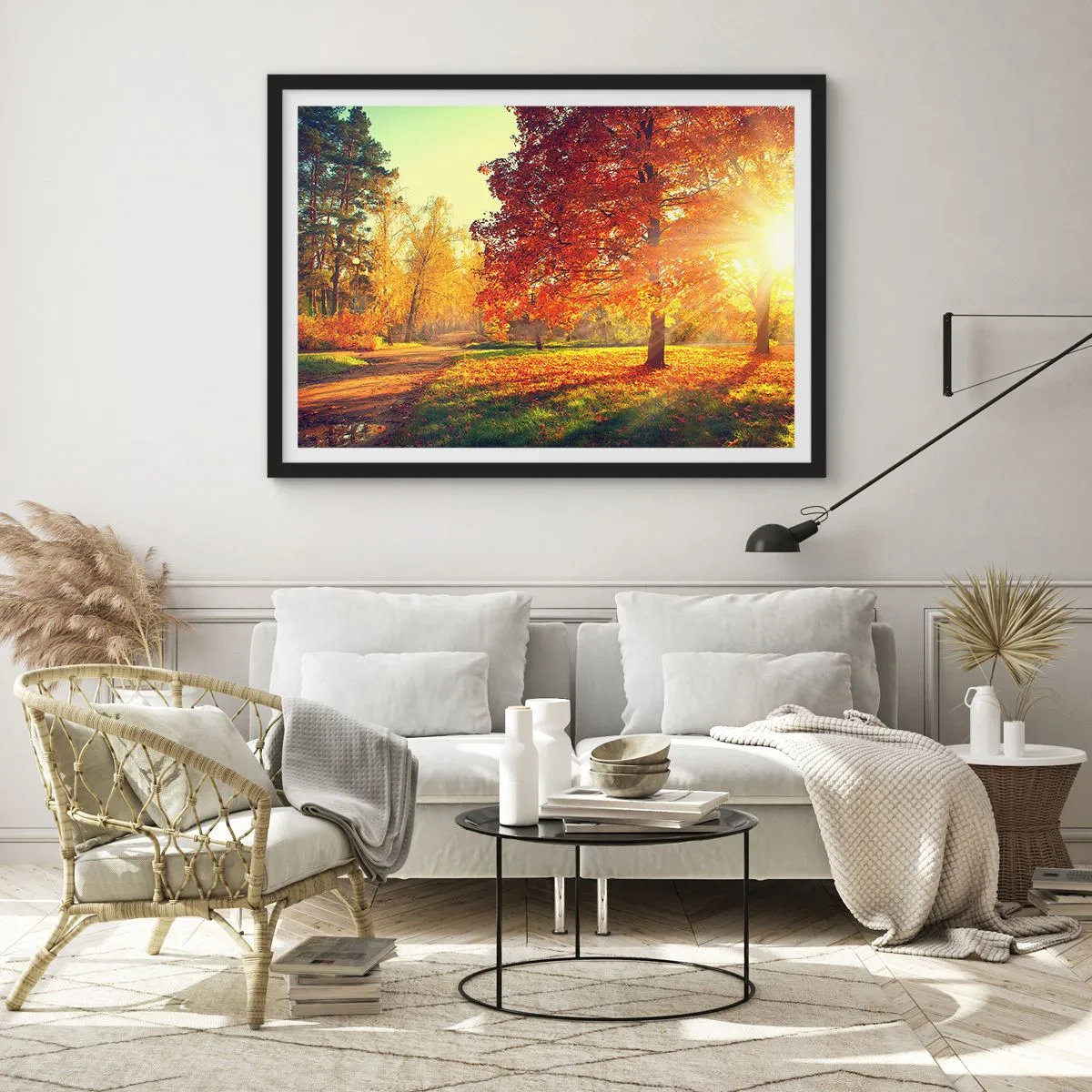 Plagát v čiernom ráme - Červené je krásne - 50x40 cm