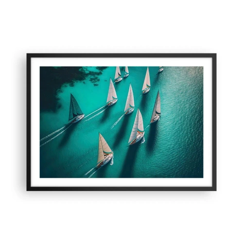 Plagát v čiernom ráme - Zápasenie s vetrom - 70x50 cm