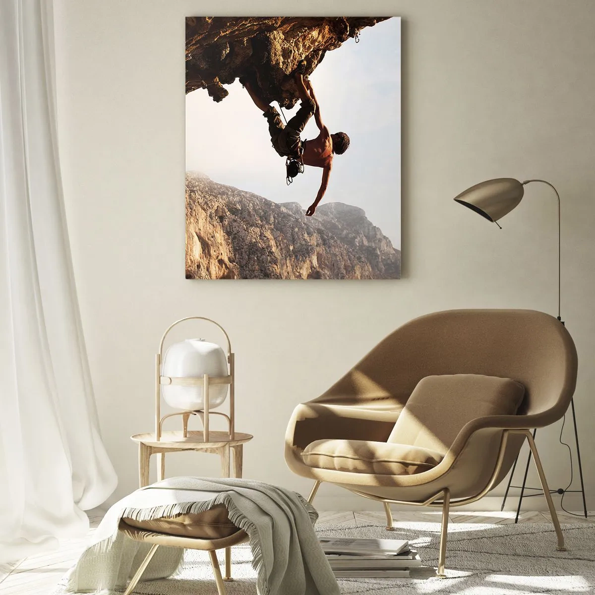 Obraz na skle - Svet zovretý v ruke na zosuve balvanu - 50x70 cm