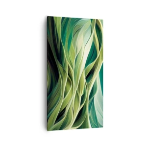 Obraz na plátne - Abstraktná hra na zelenú - 55x100 cm
