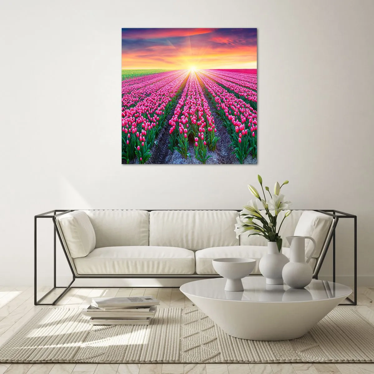 Obraz na skle - Farma krásy - 70x70 cm