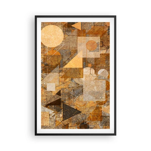 Plagát v čiernom ráme - Kubistické bronzové štúdium - 61x91 cm