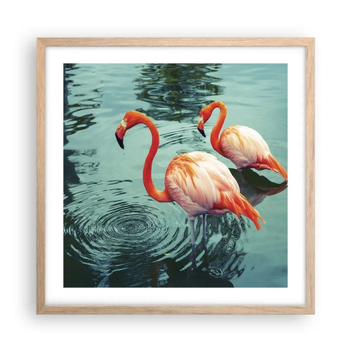 Plagát v ráme zo svetlého duba - Teraz sme v móde - 50x50 cm