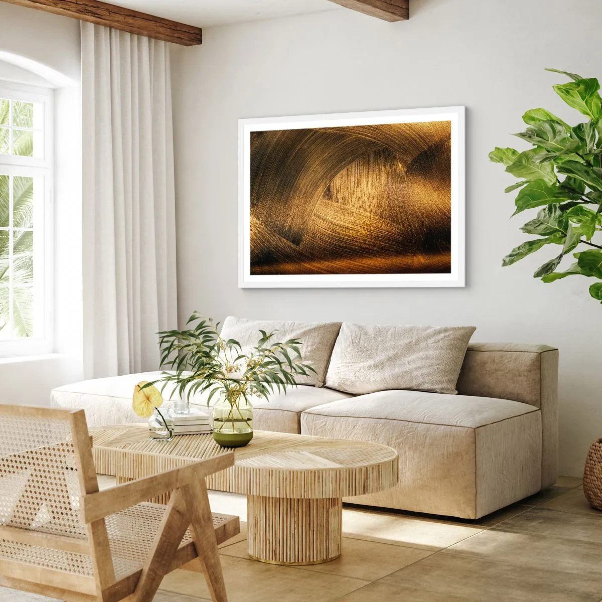 Plagát v bielom ráme - V zlatom labyrinte - 100x70 cm