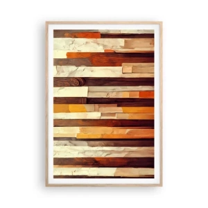 Plagát v ráme zo svetlého duba - Hymna lesných stromov - 70x100 cm