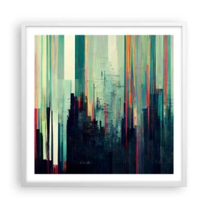 Plagát v bielom ráme - Futuristické mesto - 60x60 cm