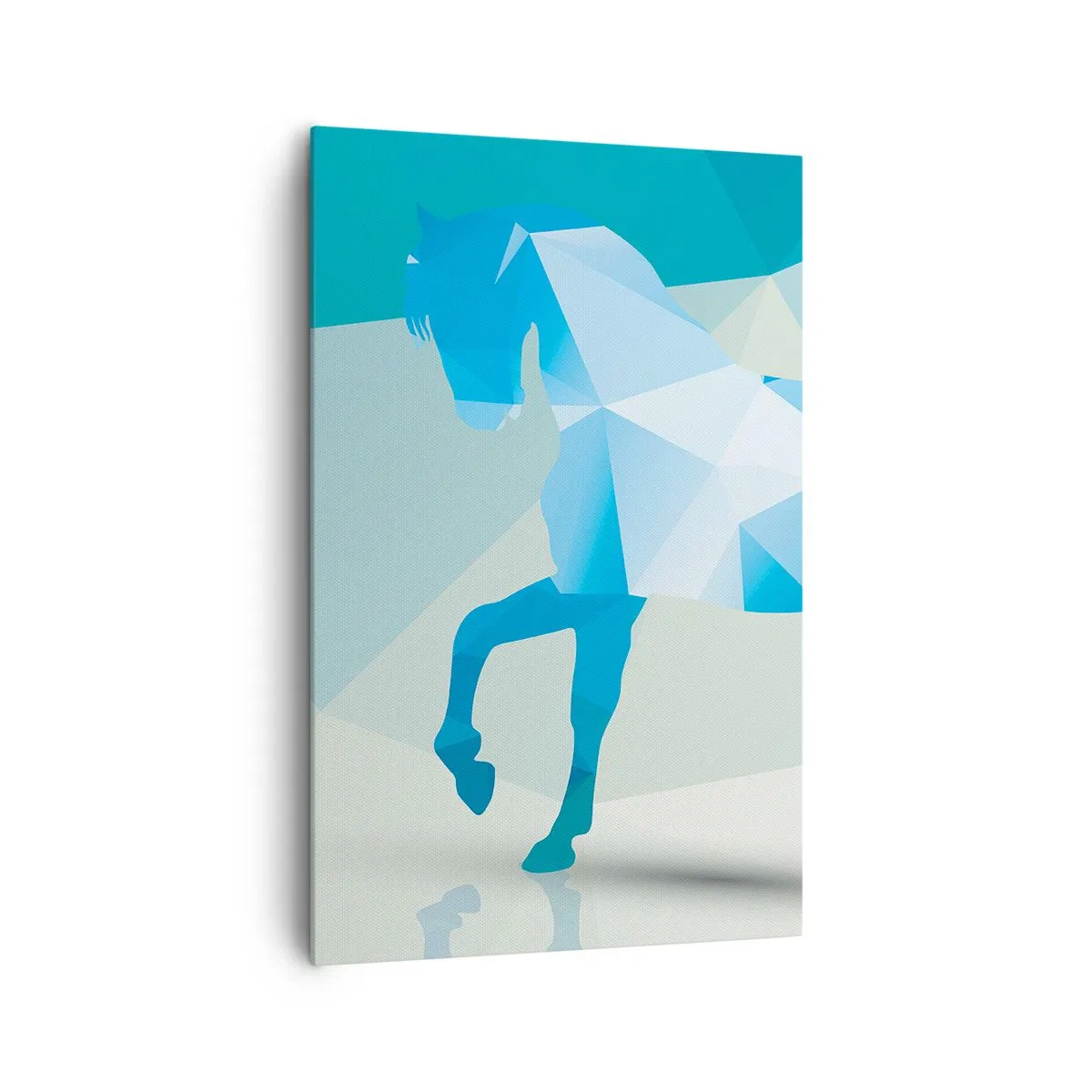Obraz na plátne - Geometrický kôň v tyrkyse - 80x120 cm