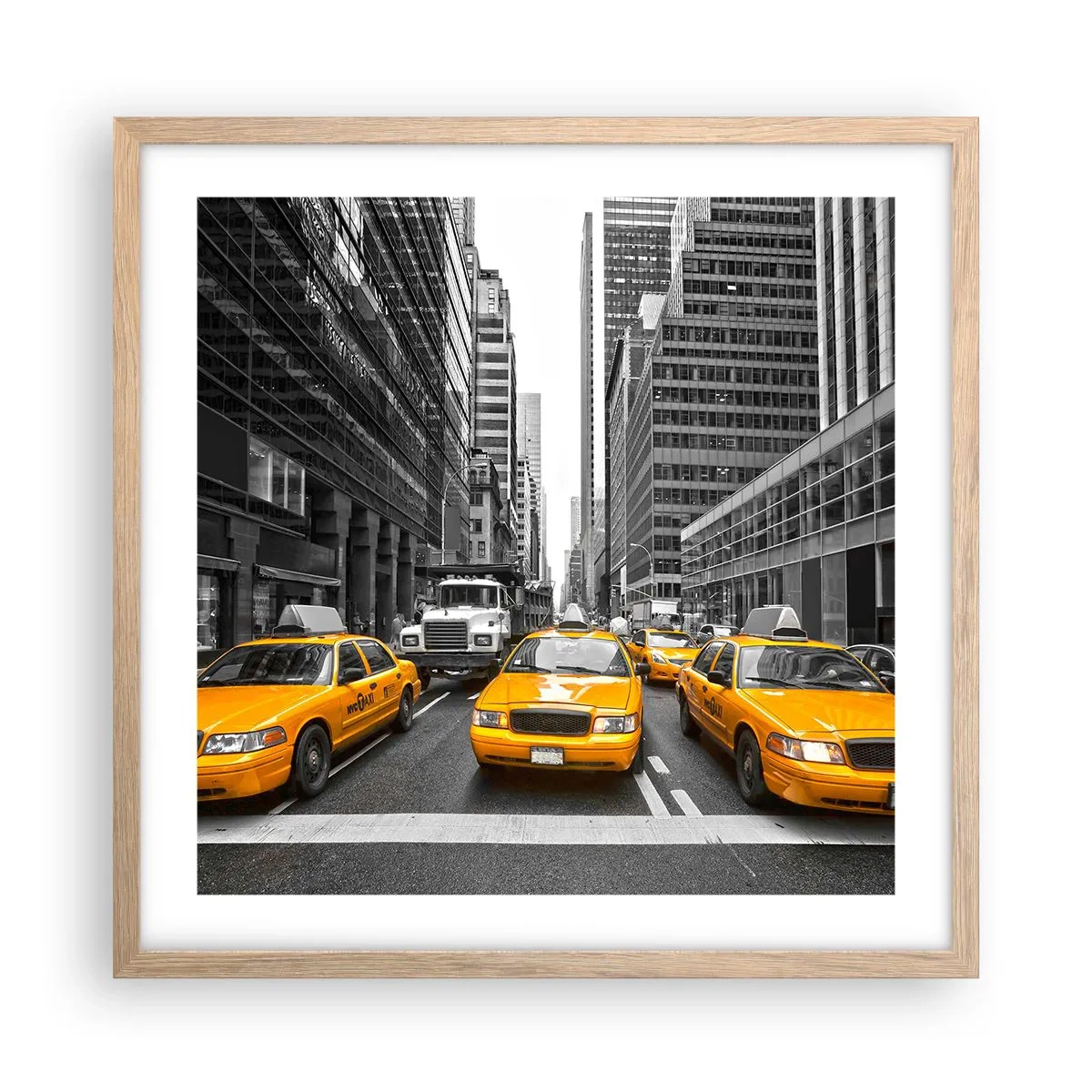 Plagát v ráme zo svetlého duba - To my spestrujeme mesto - 50x50 cm