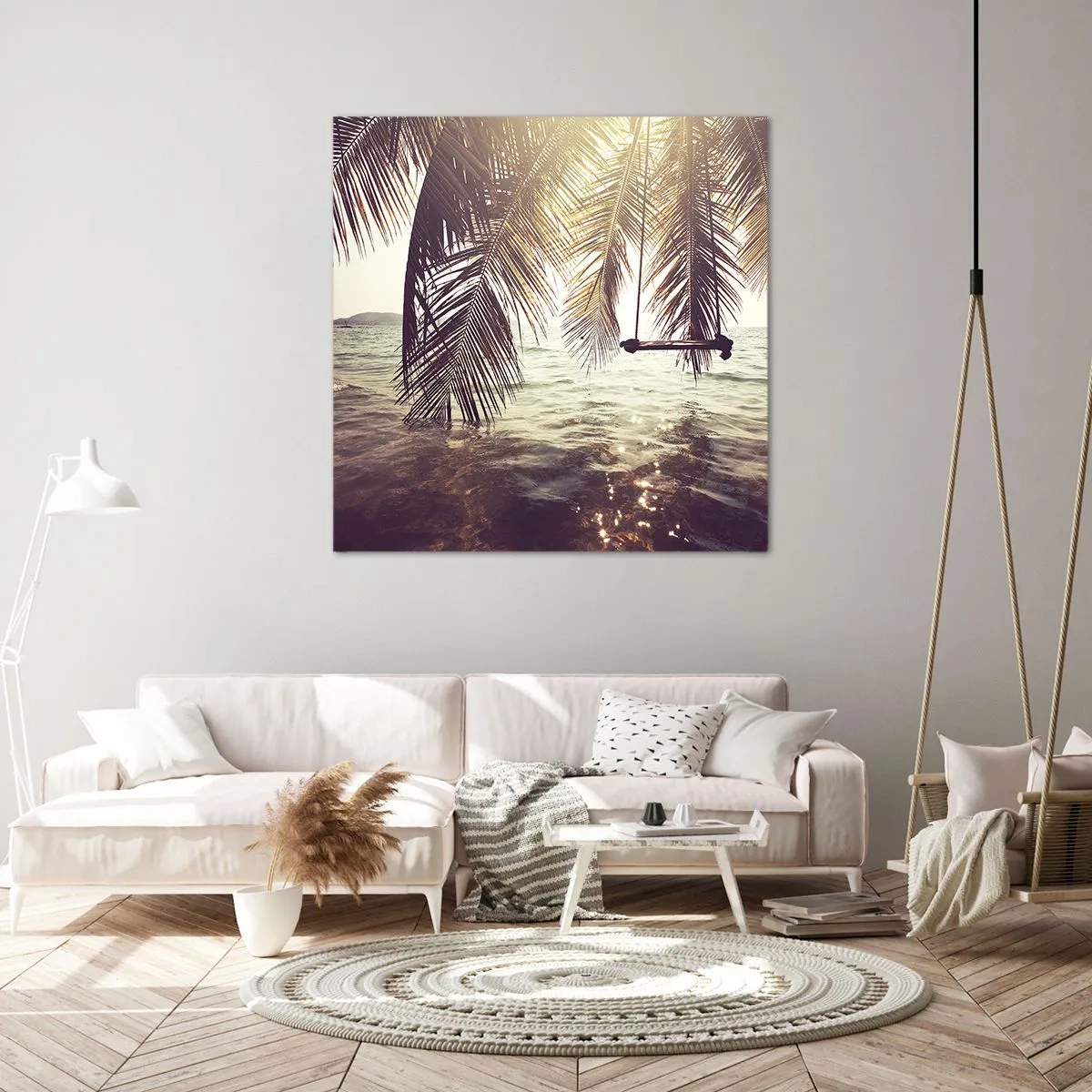 Obraz na plátne - Hojdať sa ľubovoľne v oblakoch - 50x50 cm