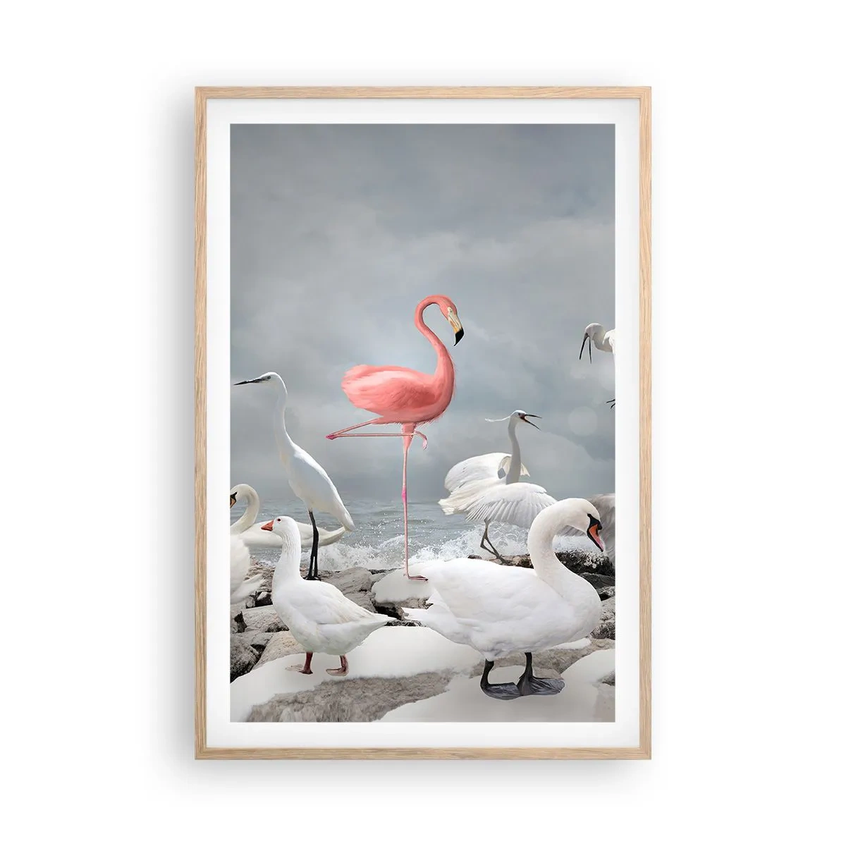 Plagát v ráme zo svetlého duba - Kde som sa tu vzal? - 61x91 cm