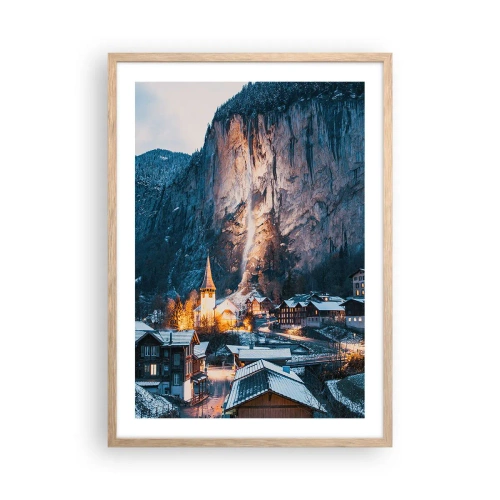 Plagát v ráme zo svetlého duba - Svetlý duch zimy - 50x70 cm