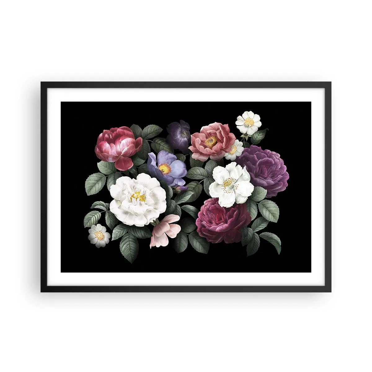 Plagát v čiernom ráme - Z anglickej záhrady - 70x50 cm