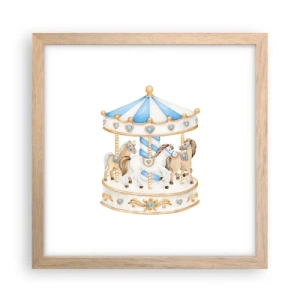 Plagát v ráme zo svetlého duba - Sladké detstvo - 30x30 cm