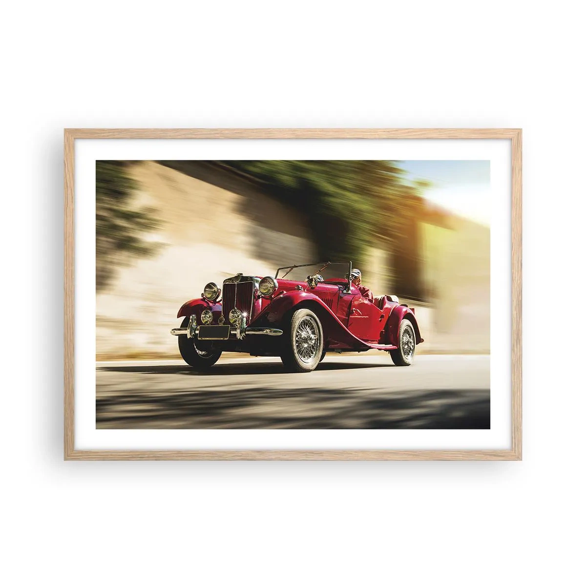 Plagát v ráme zo svetlého duba - Krajšia ako Níke Samotrácka - 70x50 cm