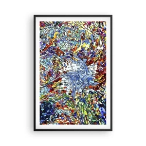 Plagát v čiernom ráme - Vitráž s kvapkami - 61x91 cm
