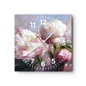Nástenné hodiny - Kytica prekypujúca životom - 40x40 cm