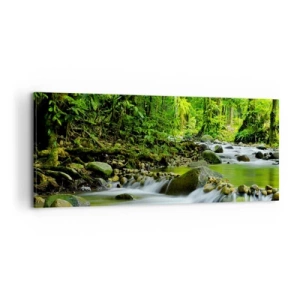 Obraz na plátne - Plávať morom zelene - 100x40 cm