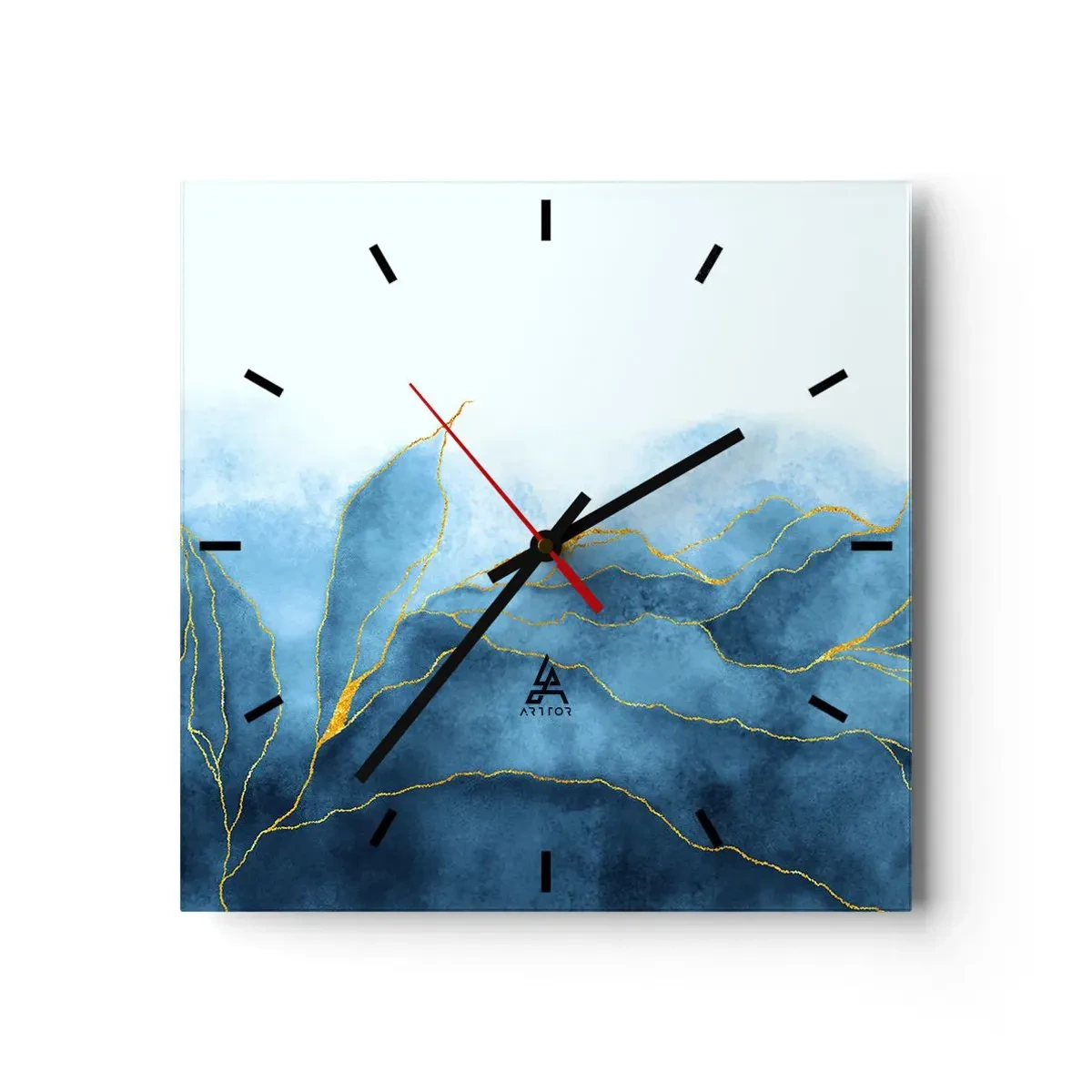 Nástenné hodiny - Blankyt v zlate - 40x40 cm